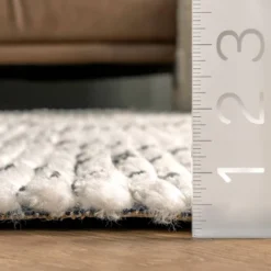 5'3"x7'6" Carlina Modern Geometric Soft Shag Fringe Area Rug Beige - NuLOOM -Nuloom GUEST 773bc5de 56b7 4972 95df 90797bf7bb92