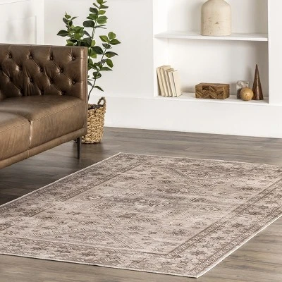 NuLOOM Amie Persian Border Machine Washable Area Rug 1 NuLOOM Amie Persian Border Machine Washable Area Rug
