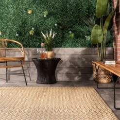 6'7"x9' Camryn Abstract Herringbone Indoor And Outdoor Area Rug Beige - NuLOOM -Nuloom GUEST 7d2e7e67 b590 48ce bc55 f8dda9d90b18