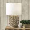 NuLOOM Bristol 24" Rattan Table Lamp Lighting - Tan 23.5" H X 15" W X 15" D
