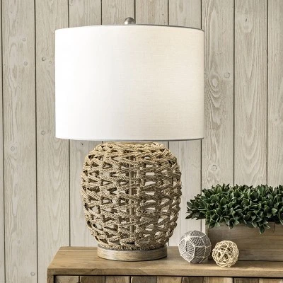 NuLOOM Bristol 24" Rattan Table Lamp Lighting - Tan 23.5" H X 15" W X 15" D 1 NuLOOM Bristol 24" Rattan Table Lamp Lighting - Tan 23.5" H X 15" W X 15" D