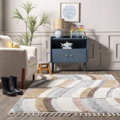 NuLOOM Steffi Striped Waves Kids Tasseled Area Rug 7 NuLOOM Steffi Striped Waves Kids Tasseled Area Rug - Image 7
