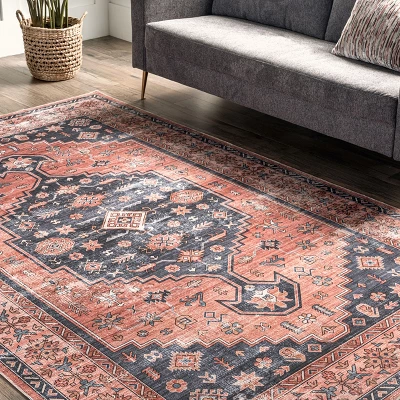 NuLOOM Medallion Bordered Machine Washable Area Rug 8 NuLOOM Medallion Bordered Machine Washable Area Rug - Image 8