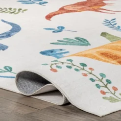 NuLOOM Eamon Dinosaur Machine Washable Kids Area Rug -Nuloom GUEST 846f3e9a 5ff2 4c84 9d6b e3dabecb54b1