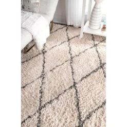 NuLOOM Sheba Cotton Diamond Shaggy Area Rug -Nuloom GUEST 88157794 55da 4d00 a03d b21e86733383