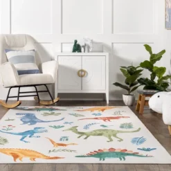 NuLOOM Eamon Dinosaur Machine Washable Kids Area Rug -Nuloom GUEST 89fb00e8 26da 4155 8fc3 a524c089b048