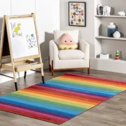 NuLOOM Henriette Rainbow Machine Washable Kids Area Rug
