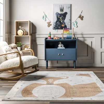 NuLOOM Talia Bashful Fox Kids Machine Washable Area Rug 7 NuLOOM Talia Bashful Fox Kids Machine Washable Area Rug - Image 7