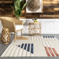 NuLOOM Emeliana Raised Bars Indoor/Outdoor Patio Area Rug -Nuloom GUEST 93db1085 32b8 4edb 900d 4ba1b6b31326