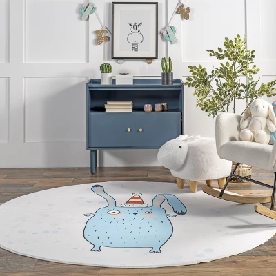 NuLOOM Eowyn Modern Rabbit Machine Washable Kids Area Rug 7 NuLOOM Eowyn Modern Rabbit Machine Washable Kids Area Rug - Image 7
