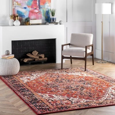 NuLOOM Indoor/Outdoor Transitional Emblem Patrice Area Rug 1 NuLOOM Indoor/Outdoor Transitional Emblem Patrice Area Rug