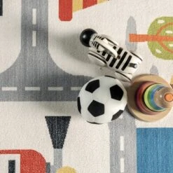 NuLOOM Carmina City Streets Machine Washable Kids Area Rug 3' X 5' In White Multi -Nuloom GUEST 9eb5749d 59b8 44fa 8b64 5791b703c119