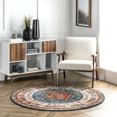 NuLOOM Qiana Emblem Fringe Area Rug 1 NuLOOM Qiana Emblem Fringe Area Rug