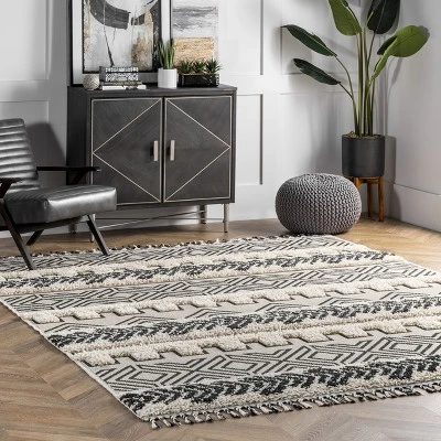NuLOOM Zuri Shaggy Banded Area Rug 1 NuLOOM Zuri Shaggy Banded Area Rug