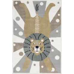 Brodie Cheerful Lion Kids Area Rug -Nuloom GUEST a51c2dbc 2e6b 4c6c 9bac 0f8f594a429c