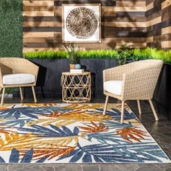 NuLOOM Flor Multi Tropical Leaves Indoor/Outdoor Patio Area Rug -Nuloom GUEST a55d94b2 6c4c 4309 aefd 19c62b96f548