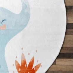 NuLOOM Elain Cheerful Elephant Machine Washable Kids Area Rug -Nuloom GUEST ad3cf07c dc68 4e9e bd9e 4ac0159e75bc