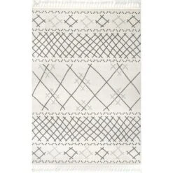 NuLOOM Alara Modern Trellis Tassel Area Rug -Nuloom GUEST ad9c946e b11d 45e1 a6a6 a781db4411d0
