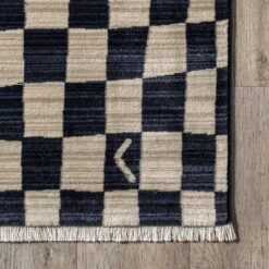 Dominique Abstract Checkered Fringe Area Rug -Nuloom GUEST b050052c ff3e 4a37 8a11 64ad80e84f33