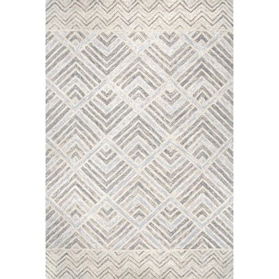 NuLOOM Taytum Handmade Wool Diamond Trellis Area Rug 9 NuLOOM Taytum Handmade Wool Diamond Trellis Area Rug - Image 9