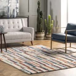 NuLOOM Aimee Banded Stripes Shaggy Area Rug