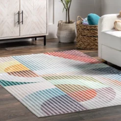 NuLOOM Erikka Abstract Striped Kids Machine Washable Area Rug -Nuloom GUEST b718cc4e 0874 4a09 94d2 2895593dd89f