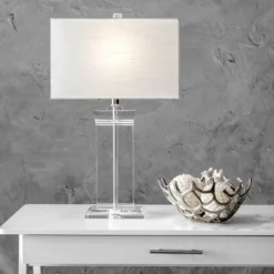 NuLOOM Toledo 25" Crystal Table Lamp Lighting - Clear 25" H X 9" W X 15" D