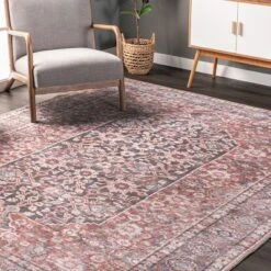 NuLOOM Darcey Machine Washable Traditional Floral Medallion Area Rug -Nuloom GUEST c4ea169b c5ef 4a6c 8da0 6dc4d1d99593