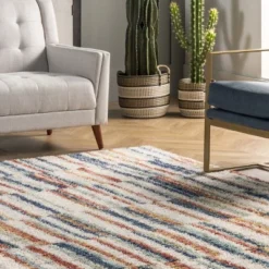 NuLOOM Aimee Banded Stripes Shaggy Area Rug -Nuloom GUEST c54430c8 823d 4986 91a0 dcb37b6d1ed2