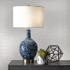 NuLOOM Tucson Ceramic 28" Table Lamp Lighting - Blue 28" H X 15" W X 15" D