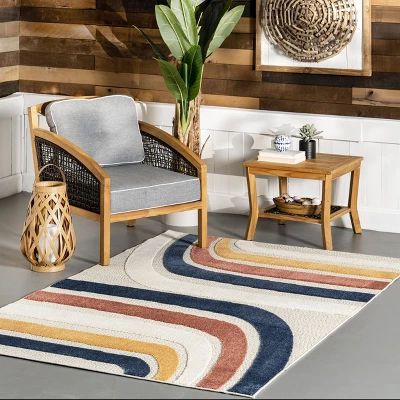 NuLOOM Katina Abstract Rainbow Indoor/Outdoor Patio Area Rug 1 NuLOOM Katina Abstract Rainbow Indoor/Outdoor Patio Area Rug