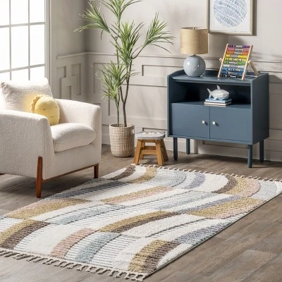NuLOOM Steffi Striped Waves Kids Tasseled Area Rug 1 NuLOOM Steffi Striped Waves Kids Tasseled Area Rug