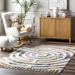 NuLOOM Ava Colorful Maze Kids Tassel Area Rug