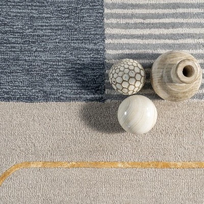 Shelley Abstract Striped Wool Area Rug 5 Shelley Abstract Striped Wool Area Rug - Image 5