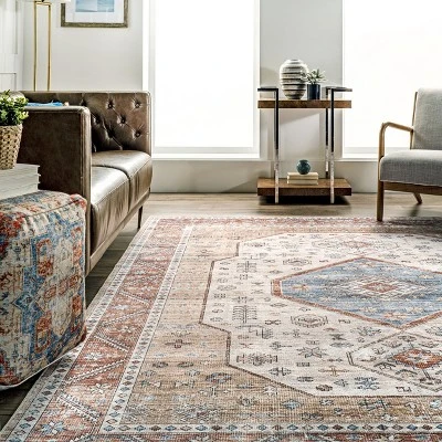 NuLOOM Elowyn Machine Washable Medallion Area Rug 7 NuLOOM Elowyn Machine Washable Medallion Area Rug - Image 7