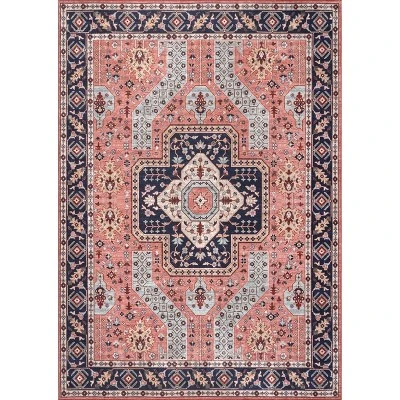 NuLOOM Amber Machine Washable Floral Aztec Area Rug 12 NuLOOM Amber Machine Washable Floral Aztec Area Rug - Image 12