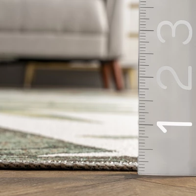 NuLOOM Elen Machine Washable Natural Leaves Area Rug 2 NuLOOM Elen Machine Washable Natural Leaves Area Rug - Image 2