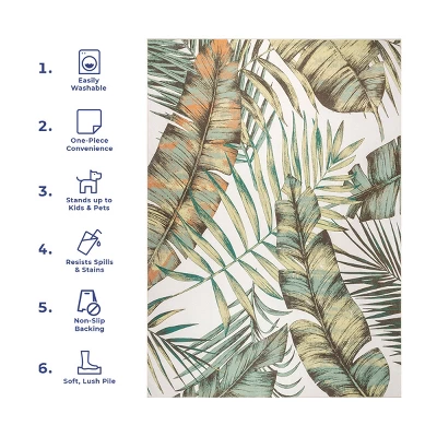 NuLOOM Elen Machine Washable Natural Leaves Area Rug 11 NuLOOM Elen Machine Washable Natural Leaves Area Rug - Image 11