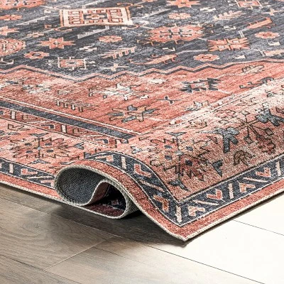 NuLOOM Medallion Bordered Machine Washable Area Rug 3 NuLOOM Medallion Bordered Machine Washable Area Rug - Image 3