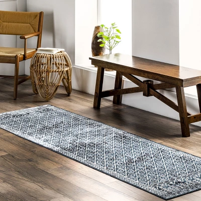 NuLOOM Prestyn Machine Washable Faded Trellis Area Rug 1 NuLOOM Prestyn Machine Washable Faded Trellis Area Rug