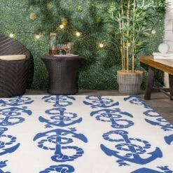 NuLOOM Rell Nautical Anchor Indoor And Outdoor Patio Area Rug -Nuloom GUEST ecfe76ab 947e 42a8 9c7e d4b8dc08420c