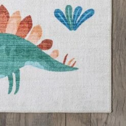 NuLOOM Eamon Dinosaur Machine Washable Kids Area Rug -Nuloom GUEST ed9cc8db f7a5 47a1 9925 413b682a1cc5