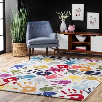 NuLOOM Pinkie Handprint Kids Area Rug 1 NuLOOM Pinkie Handprint Kids Area Rug