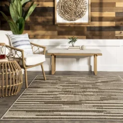 NuLOOM Shana Neutral Striped Indoor/Outdoor Patio Area Rug -Nuloom GUEST eff77194 867f 405c a332 27a4a6cb9429