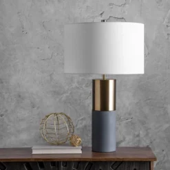 NuLOOM Wilmot 24" Iron Table Lamp Lighting - Brass 24" H X 15.5" W X 15.5" D -Nuloom GUEST f17c0136 b820 4b7e aa53 dc586050054e