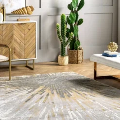 6'7"x9' Amaya Abstract Area Rug Gold - NuLOOM -Nuloom GUEST f1cb28da e443 4f95 ac2d ae78e9f25e81