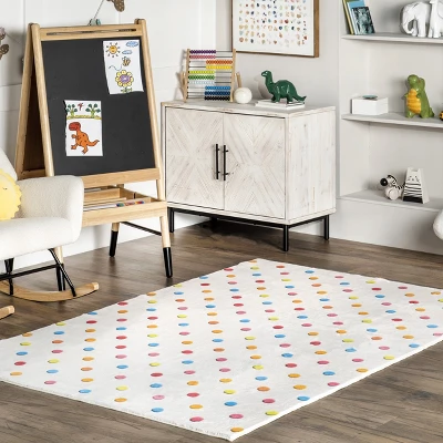 NuLOOM Ilse Colorful Dots Machine Washable Kids Area Rug 1 NuLOOM Ilse Colorful Dots Machine Washable Kids Area Rug