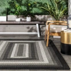 NuLOOM Gwyneth Braided Borders Indoor/Outdoor Patio Area Rug -Nuloom GUEST fab2507c 0893 4d68 a0d5 dfa5b639e784