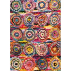 Kindra Circles Shaggy Area Rug - NuLOOM -Nuloom GUEST fc35976b 4a07 4139 b9d0 f20792afd98d
