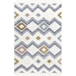 Kirsty Colorful Checkers Kids Tassel Area Rug -Nuloom GUEST fcbbc2d1 2bbe 4d02 b22a 856ff28a22c4